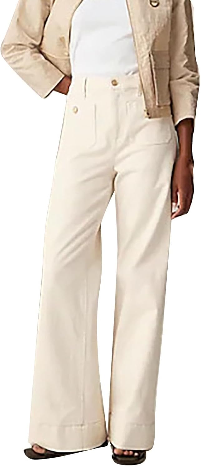 Oprah’s Favourite Denims Pants,Tummy Regulate Sailor Large Leg Trouser,Chiccurva Denims,Top Waisted Cropped Denim Pants