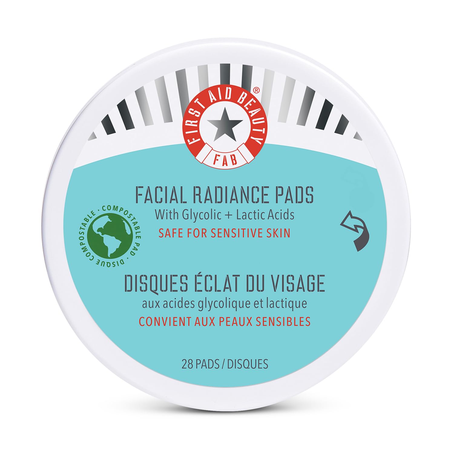 First Help Attractiveness Facial Shine Pads – Day-to-day Exfoliating Pads with AHA that Assistance Pitch & Brighten Pores and skin – Compostable for Day-to-day Significance – 28 Pads