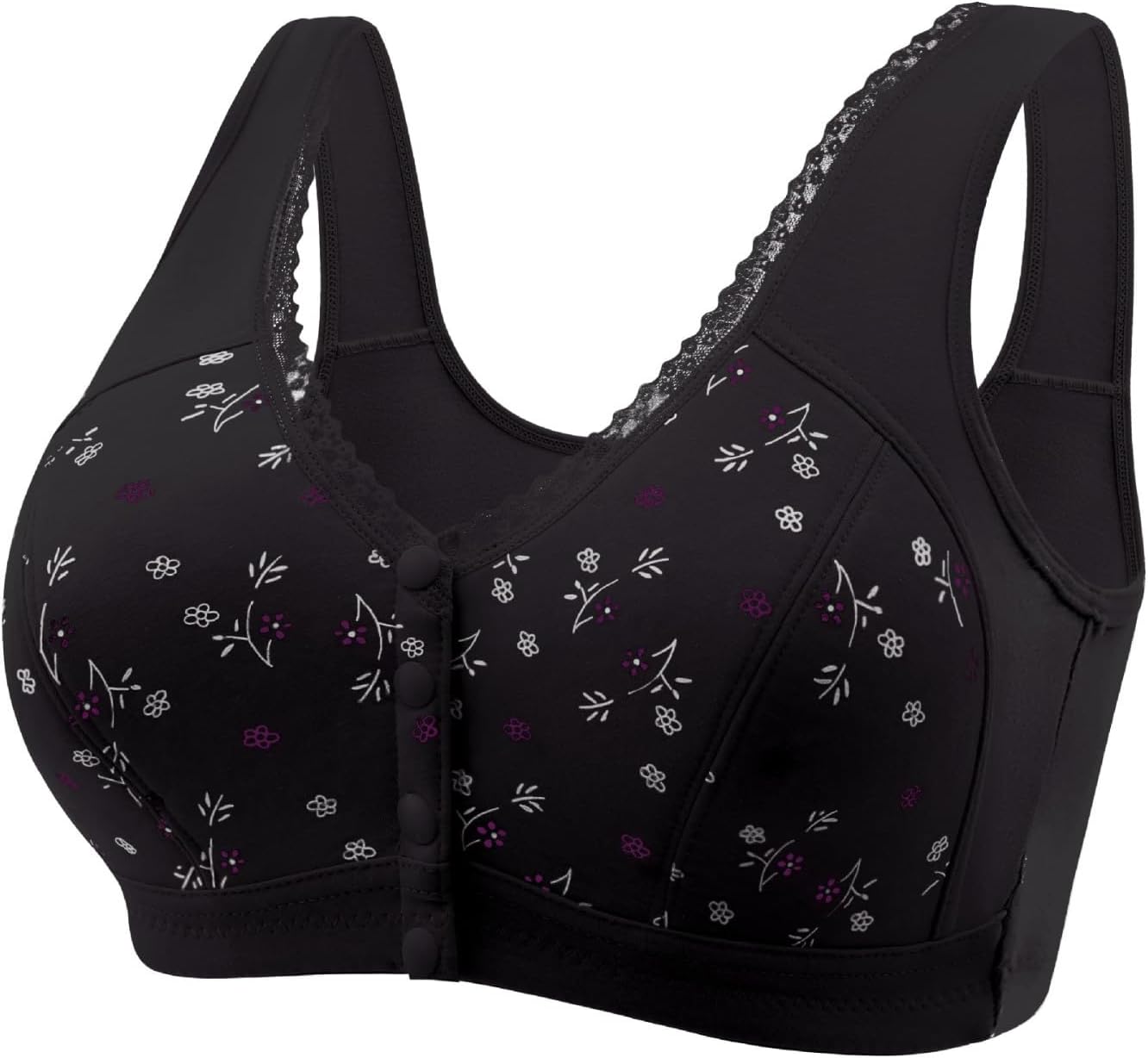 Daisy Bras for Used Ladies 2024 Relaxed Handy Entrance Closure Bras Complete Assistance Refuse Underwire Bras