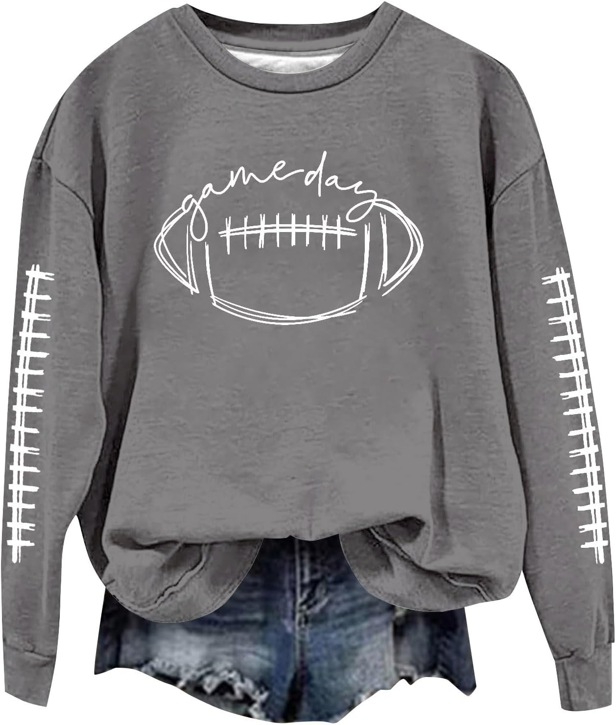 Womens Soccer Sweatshirt,2024 Fall Sweatshirts Pullover CrewNeck Sweatshirts Soccer Detailed Plus Dimension Sweatshirts