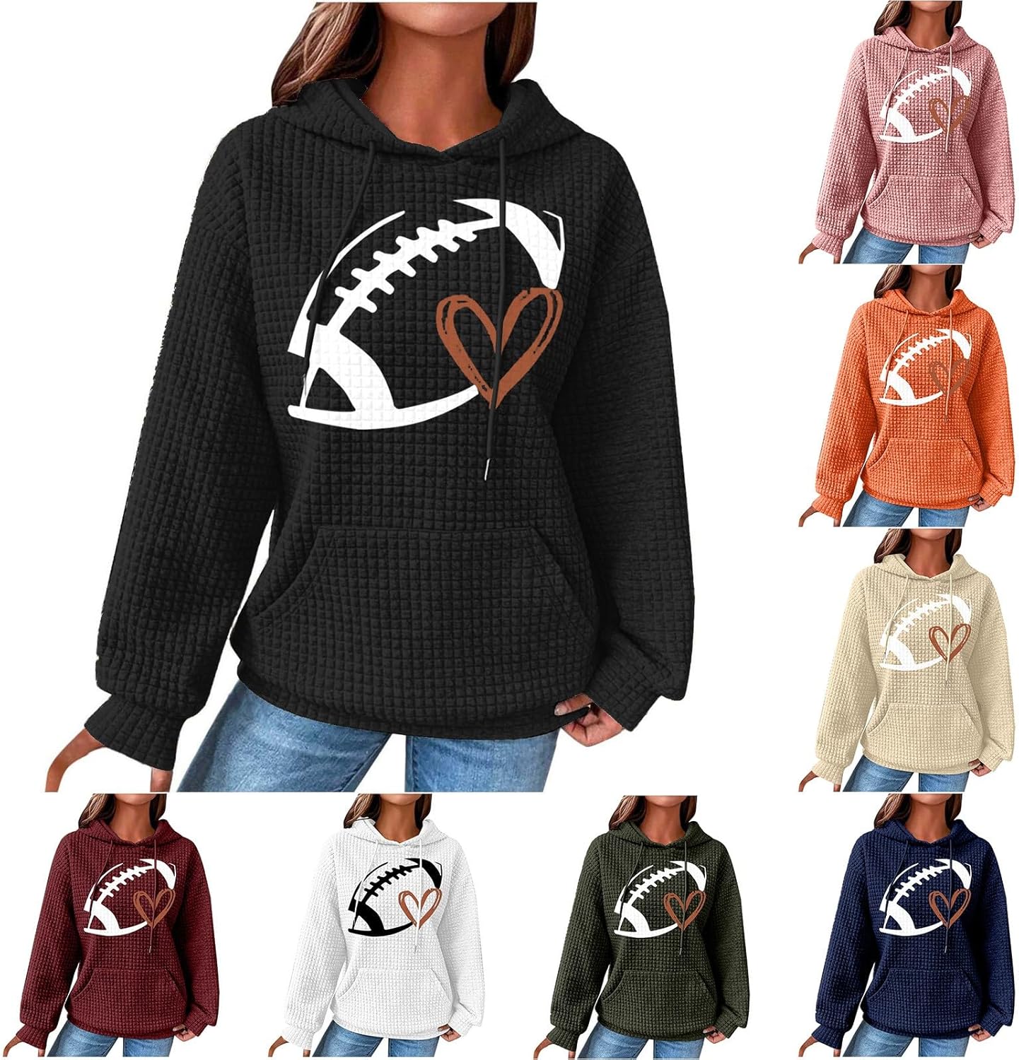 Recreation Pace Hoodies for Girls Soccer Impressive Hooded Supremacy Fickle Waffle Knit Outsized Sweatshirts 2024 Pullover Shirts