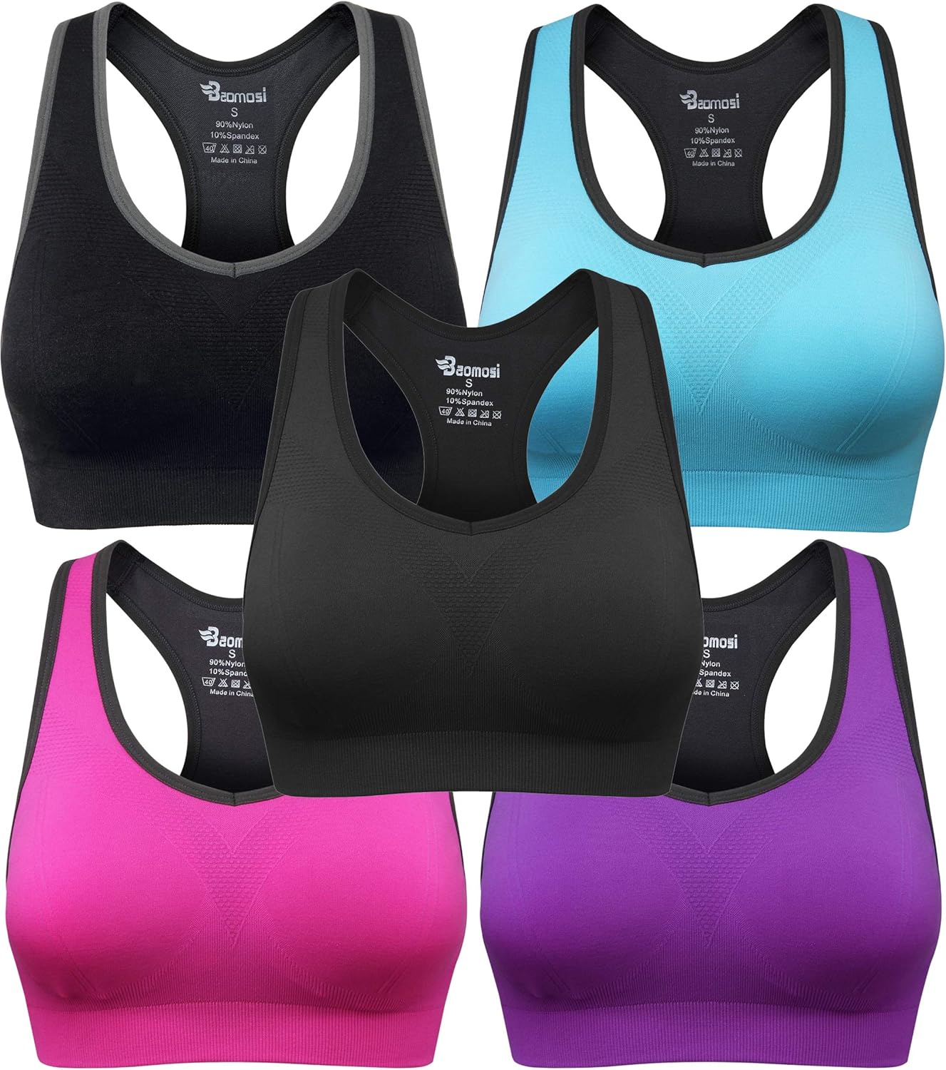 Girls’s Seamless Racerback Sports activities Bra Top Affect Help Yoga Health club Exercise Condition