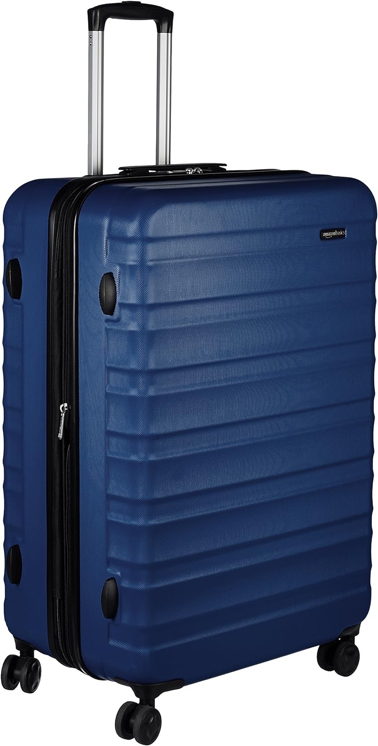 Amazon Fundamentals Expandable Hardside Baggage, Suitcase with Wheels, 30-inch Spinner with 4 Spinner Wheels and Scratch-Unenthusiastic Floor, Army Blue