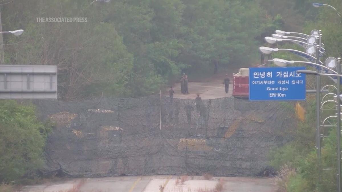 North Korea blows up parts of inter-Korean roads